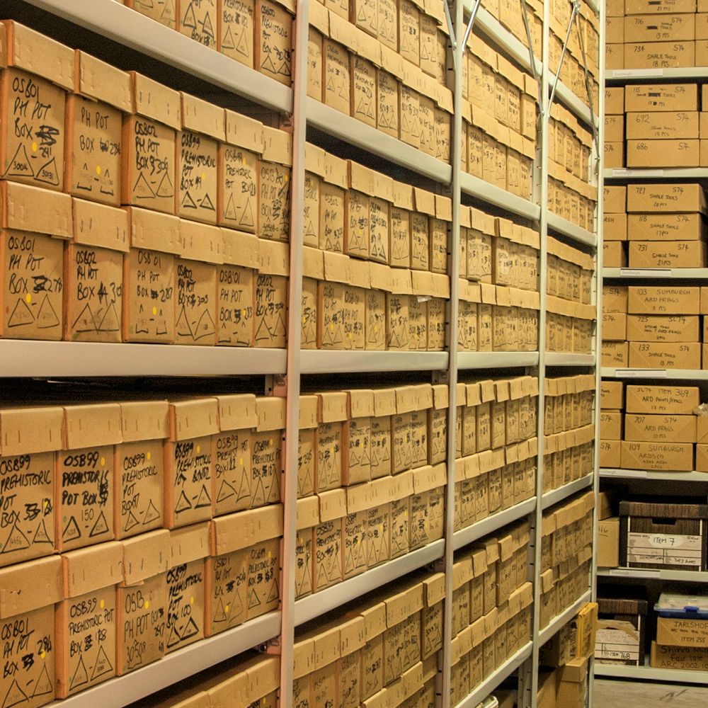 Excavation finds in archaeology store