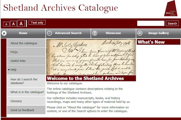 Shetland Archives Catalogue