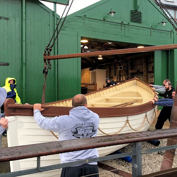 Heavy Lifting in preparation for Shetland Boat Week