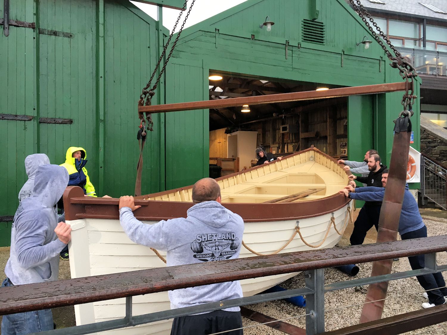 Heavy Lifting in preparation for Shetland Boat Week