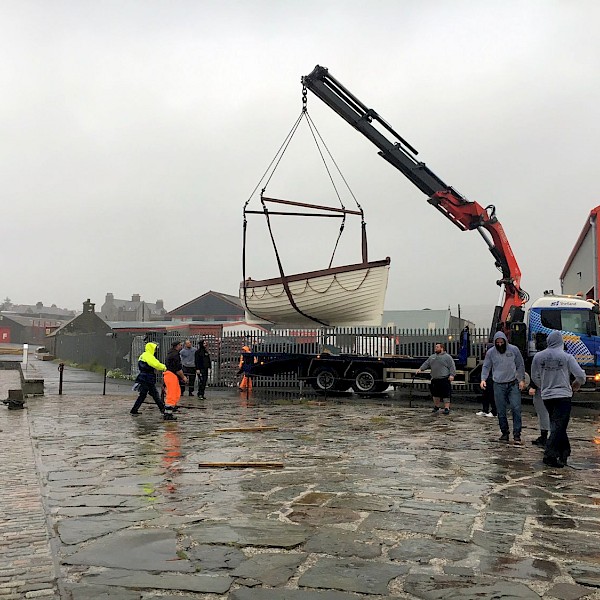 Heavy Lifting in preparation for Shetland Boat Week