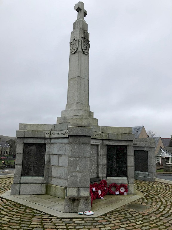 Shetland War Memorial at Hillhead, November 2020
