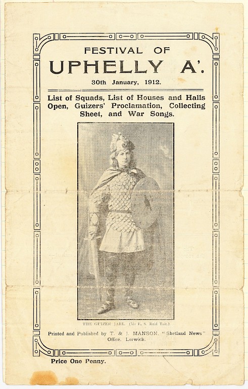 The first Up Helly Aa programme printed in 1912