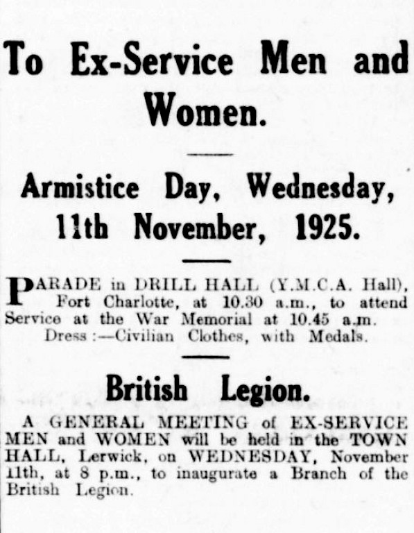 Remembrance, 1925 | Shetland Museum & Archives